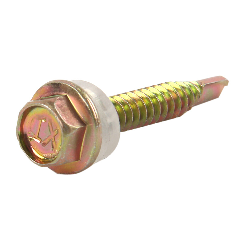 赫钢 六角钻尾 12*25mm 彩锌外六角自攻自钻螺丝钉 钻尾燕尾螺丝 200个/包