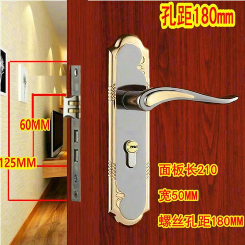 套装门锁卧室锁具执手小50锁体双舌轴承锁压把锁执手锁钢木门欧式 工程不锈钢门锁 经济款