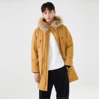 美特斯邦威长款大毛领棉服男冬季新款韩版复古多袋保暖外套男