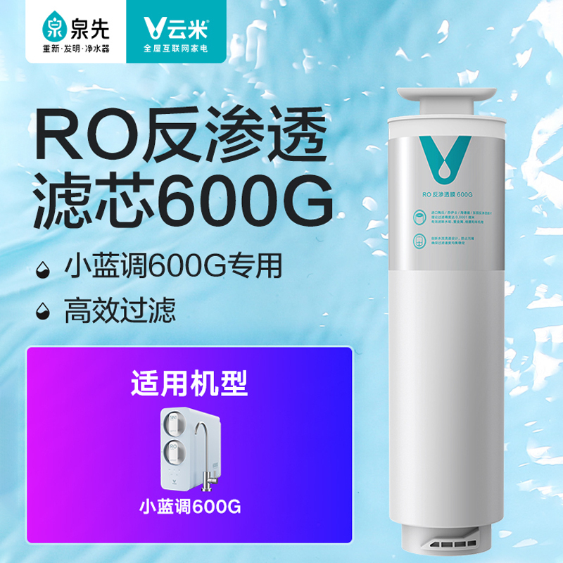 云米净水器小蓝调系列滤芯5合1复合反渗透ro膜600G通用滤芯