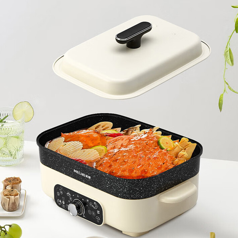 美菱多功能料理锅5L大容量耐用电火锅MT-LC5005B高清大图