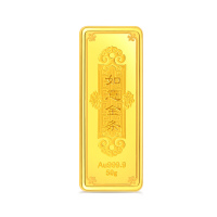 老庙黄金足金9999薄片投资金条如意金条50克