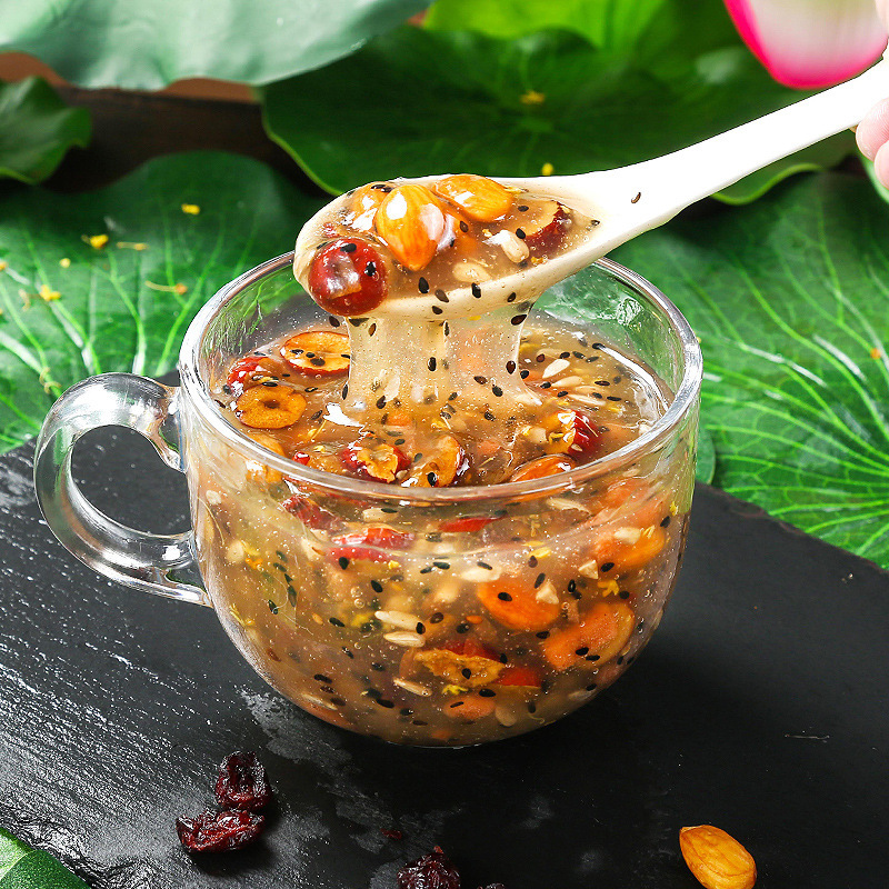 汇尔康美粥纸罐速溶桂花坚果藕粉300g罐速溶颗粒藕粉易冲泡