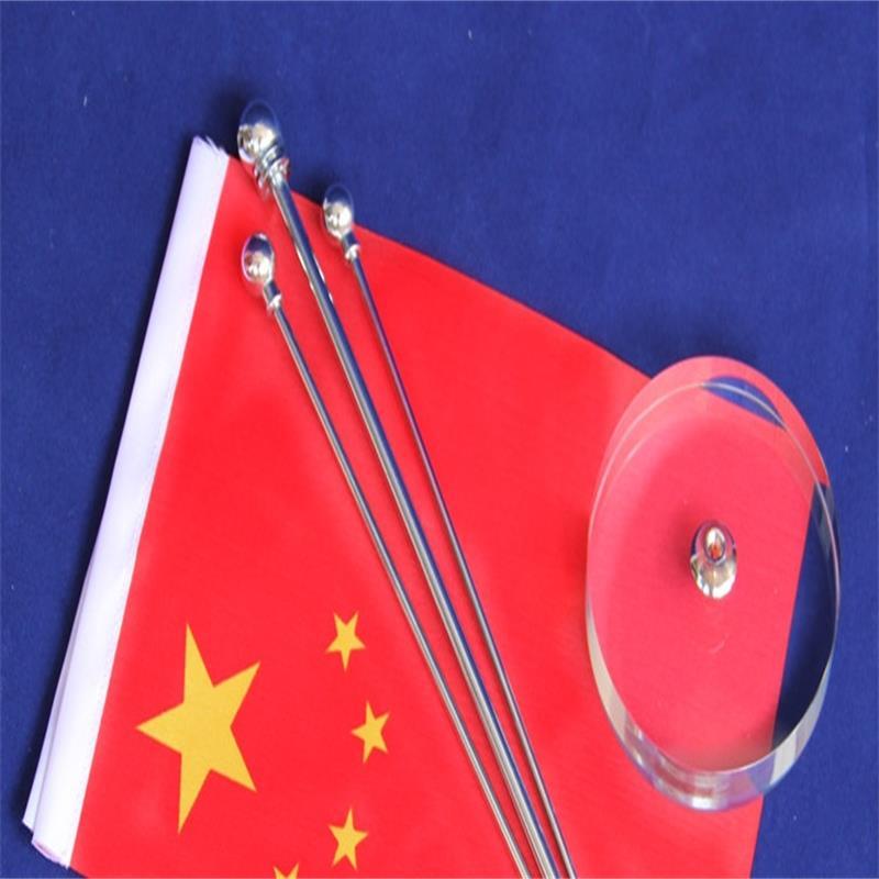 递乐(DiLe)水晶圆形底座 T型办公旗座 旗杆/签约旗/谈判旗座/签字旗/会议旗