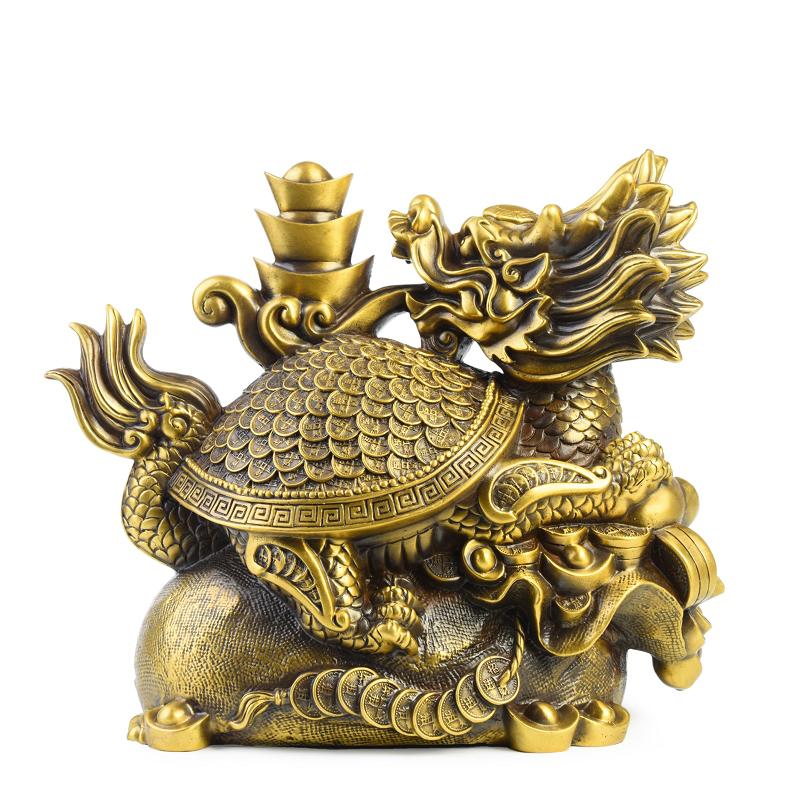 家柏饰(CORATED)铜龙龟摆件 日进斗金龙头龟家居客厅装饰品高清大图