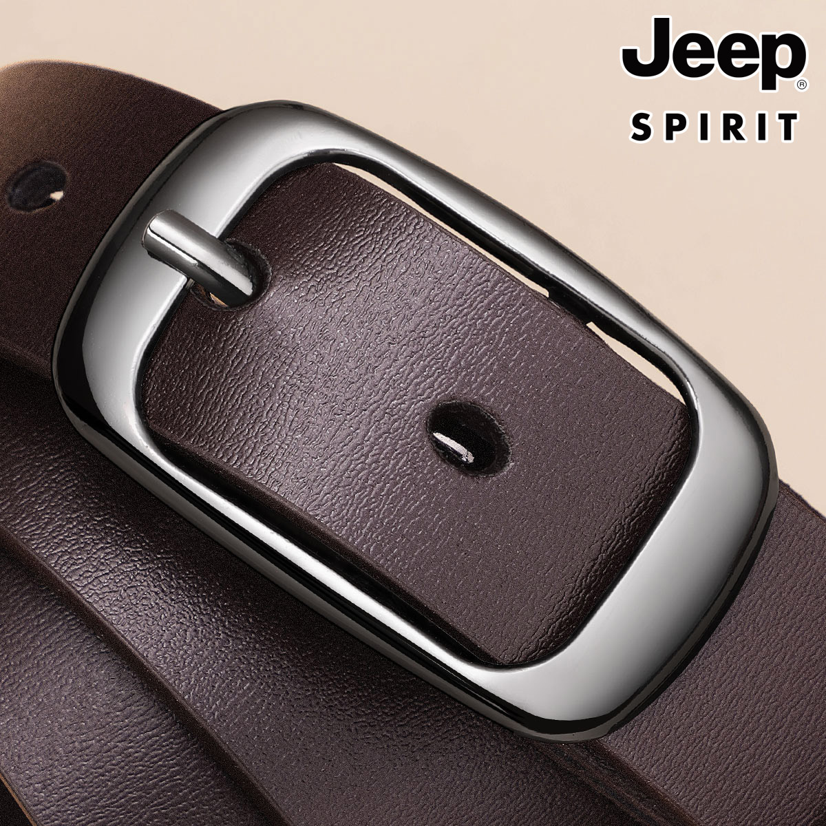 jeep正品真皮女士皮带牛皮针扣宽腰带女简约百搭时尚休闲正品宽女高清大图