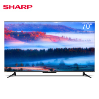 夏普 70D6UA 70英寸超薄4K超高清日本原装面板AI人工智能WIFI平板液晶电视+伸缩挂架+安装配件等 黑色/台