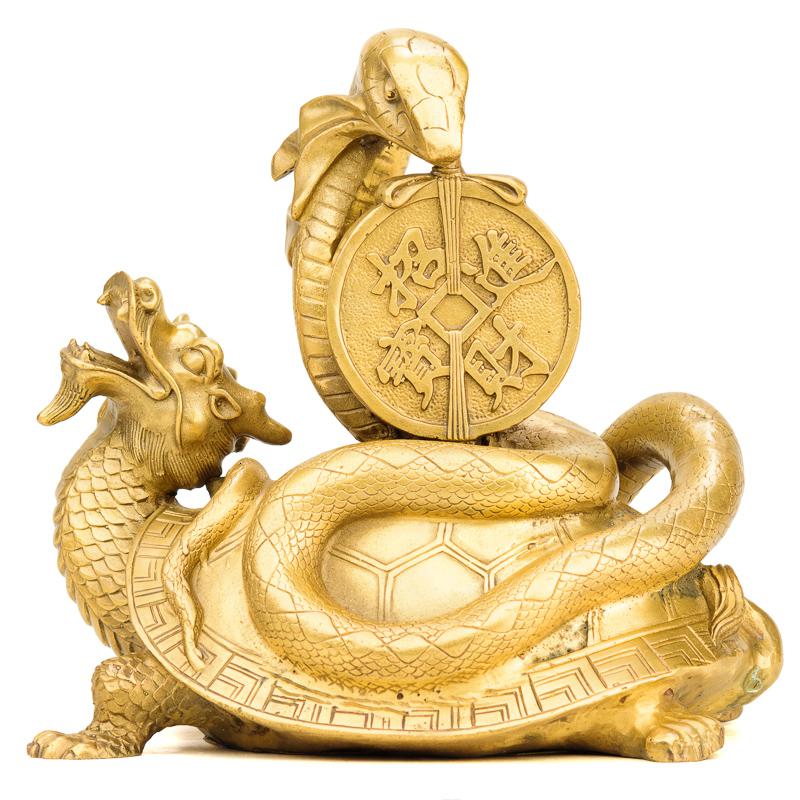美帮汇玄武摆件 铜龟蛇摆件四方神兽工艺品高清大图