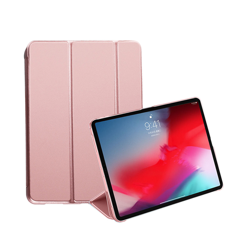 intermai2018新iPad Pro 11英寸硬壳保护套苹果平板Pro简约风爱派pad三折PC硬壳 玫瑰金加固防摔