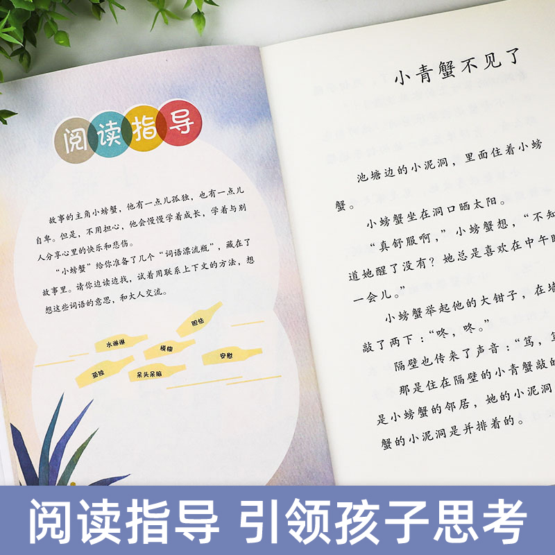 [注音版]孤独的小螃蟹 [正版]人教版 孤独的小螃蟹二年级上册 人民教育出版社冰波着二年级课外书阅读必 一只想飞的猫小狗高清大图