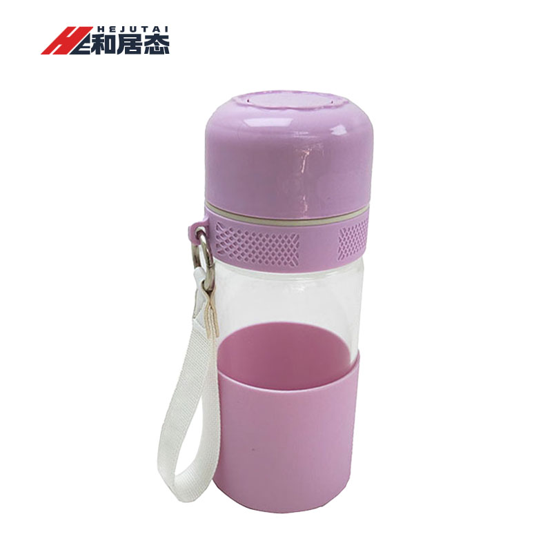 和居态 高颜值茶水分离玻璃杯 珊瑚紫350ml 个高清大图