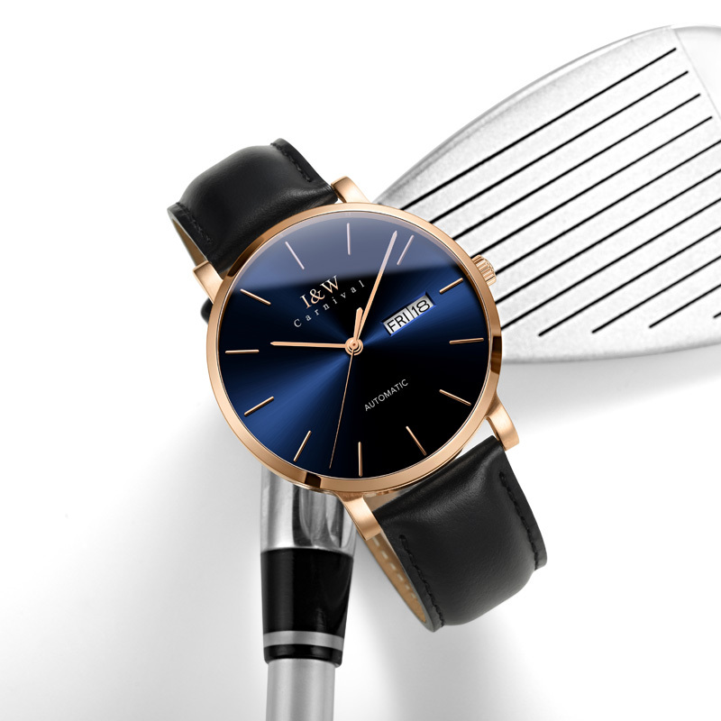 自营 瑞士名表爱沃驰(i&w)男士手表全自动机械表男