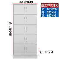 苏美特档案柜文件柜凭证柜办公柜钢制铁皮柜资料柜储物柜分五节文件柜