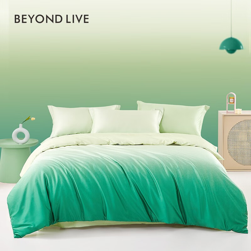 博洋幻彩时空·绿长绒棉四件套220*240cm60支长绒棉套件床单被套枕头套床上四套件
