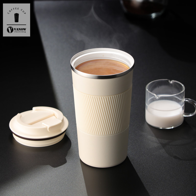 英国Vanow保温杯咖啡杯[陶瓷内胆]便携学生简约大容量女随行水杯子 VO-COF-B3