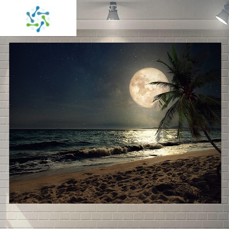 三维工匠月亮星空背景布ins挂布房间画布客厅挂毯床头背景墙网红卧室