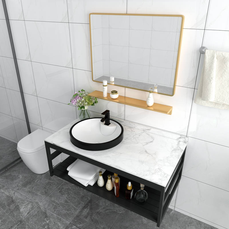 卫生间家用挂墙式洗漱洗手盆小户型大理石洗脸盆柜组合阳台洗面盆