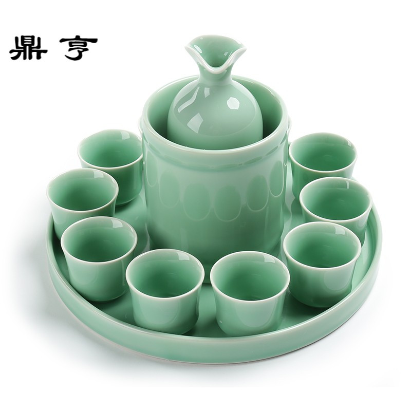 鼎亨青花瓷白酒陶瓷温酒壶酒具酒杯套装黄酒温酒器暖酒壶烫酒壶热