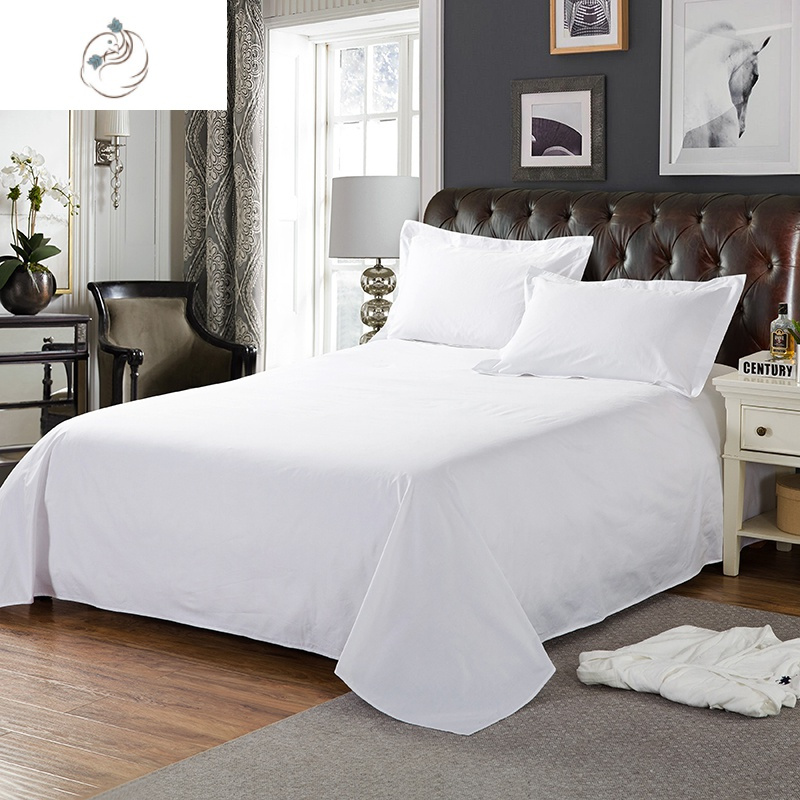 白色床单单件棉白色被单棉宾馆院单双人床上用品酒店专用 舒适主义