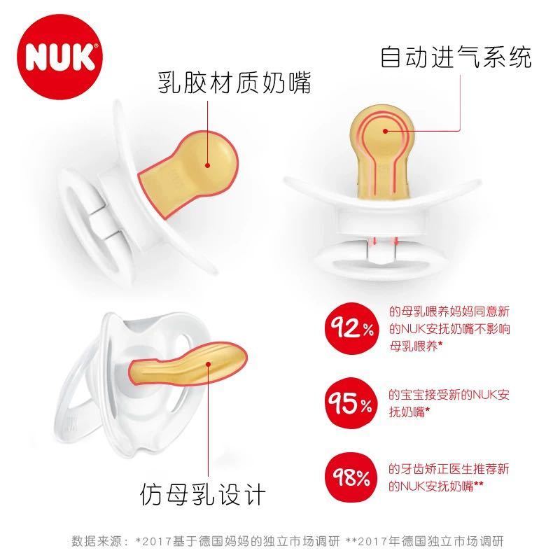 NUK迪士尼乳胶安抚奶嘴小熊维尼系列安抚奶嘴NUK安抚奶嘴6-18个月(图案随机)