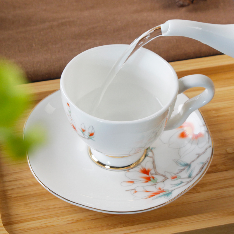 米兰度(Milandu)中式高档骨瓷轻奢茶咖具茶杯咖啡杯茶壶套装家用高档随手礼 中式茶咖具一壶双杯碟茶咖具套装水具