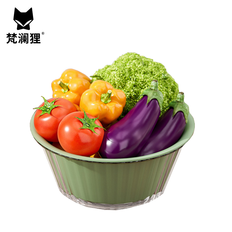 梵澜狸洗米筛淘米盆YQ57 个 绿色