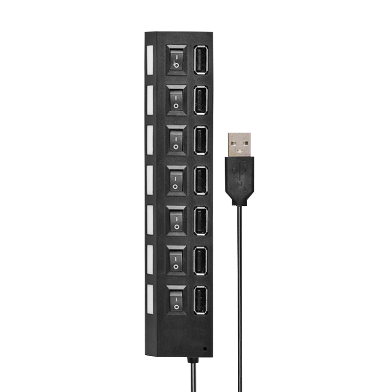 酷比客(L-CUBIC) LCHB18BBK 7口USB2.0集线器带开关HUB扩展坞