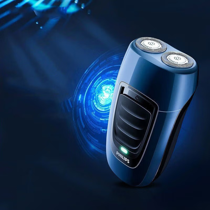 飞利浦 PQ190 男士刮胡刀 旋转式双刀头 充电式胡须刀 刀头水洗高清大图