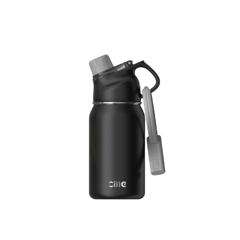 希乐Cille户外便携保温保冷水壶1800ml双层不锈钢真空设计超轻耐用防漏 魅夜黑