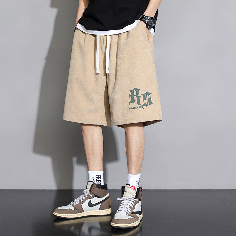 [2.5折价74元]唐狮夏季新款休闲短裤男潮流薄款直筒灰色运动裤男宽松五分裤