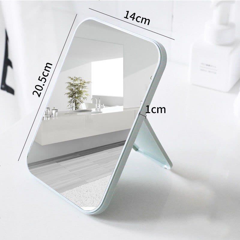 欧式爱心双面化妆镜便携台式梳妆镜宿舍美妆镜子高清公主镜 新款北欧蓝色（送梳子）图片