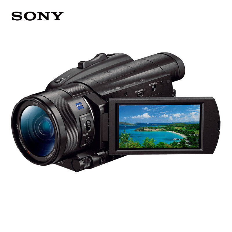 索尼(SONY)FDR-AX700 4K HDR民用高清数码摄像机 家用/直播1000fps超慢动作,带支架 GD