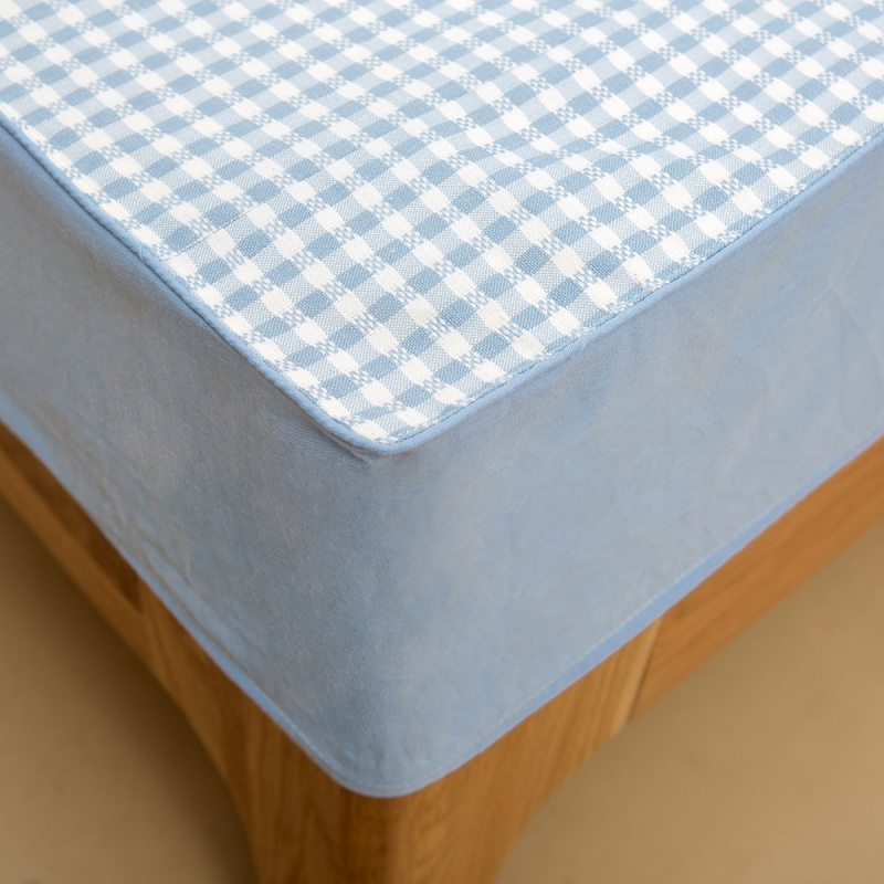 家柏饰(CORATED)夏季苎麻凉席青少年儿童薄款清凉透气床单床垫款1.2m1.8m床榻榻米 瑞贝卡（蓝色）-床笠款 1.5m（5英尺）床