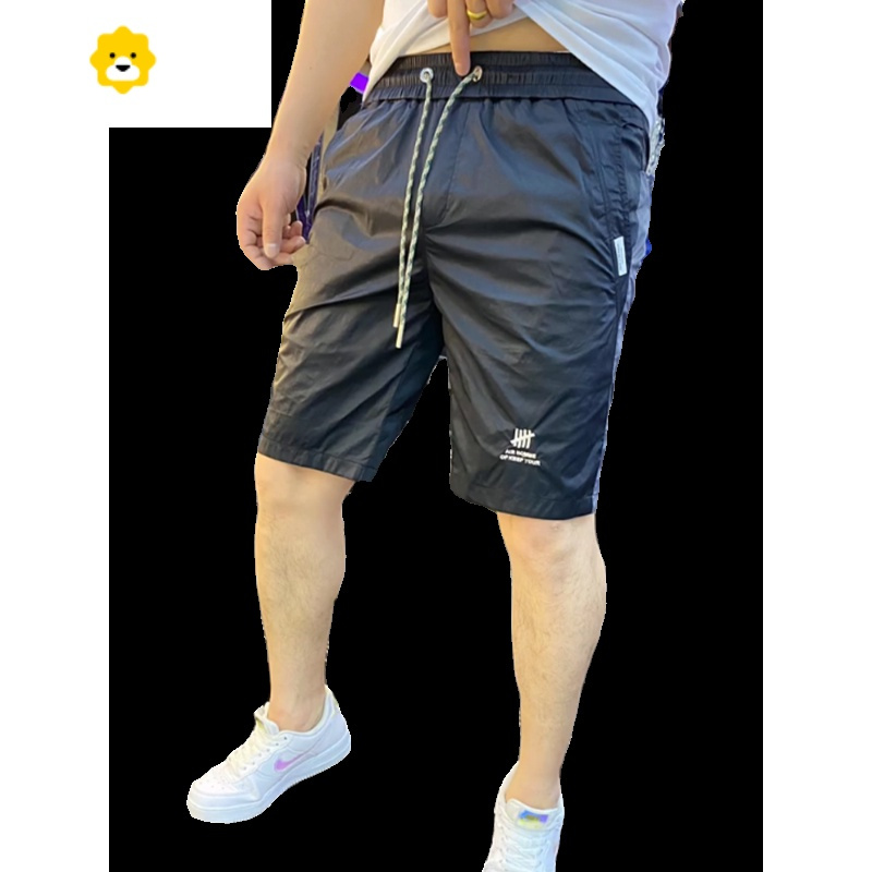 fishbasket休闲短裤男士季薄款冰丝速干5五分裤拼色潮牌高端运动沙滩