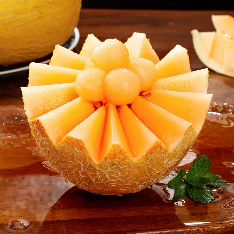 礼盒装[西沛生鲜]正宗黄金蜜瓜 净重4.5斤 2-4个 冰淇淋新鲜水果当季哈蜜瓜高清大图