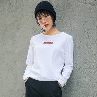 安踏套头卫衣女2019秋季新款纯色圆领专柜套头卫衣女旗舰店正品 纯净白-1 XL