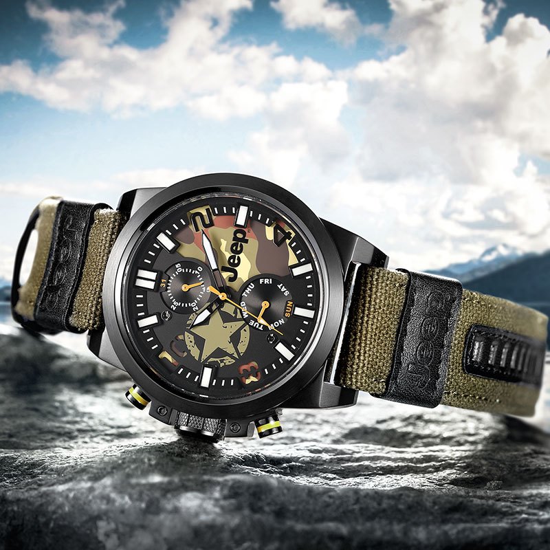 吉普(jeep)手表牧马人系列男士手表 欧美品牌时尚商务夜光防水石英表