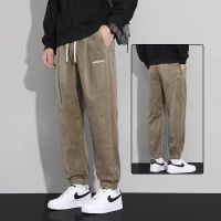 休闲卫裤男士春秋款潮流宽松大码男裤潮牌冬季加肥大码束脚运动裤 6XL ZBC005卡其