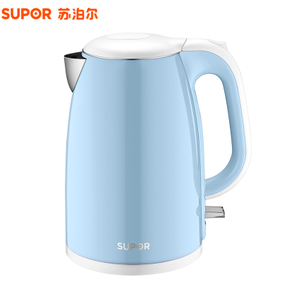 苏泊尔（SUPOR）电热水壶 SWF15E19B 304不锈钢烧水壶电水壶烧水壶 1.5L/1.5升 马卡龙蓝
