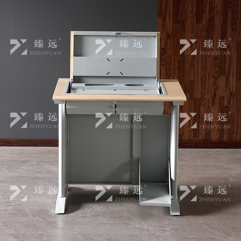 臻远 ZY4012419 隐藏式翻转电脑桌培训桌办公桌C款单人位