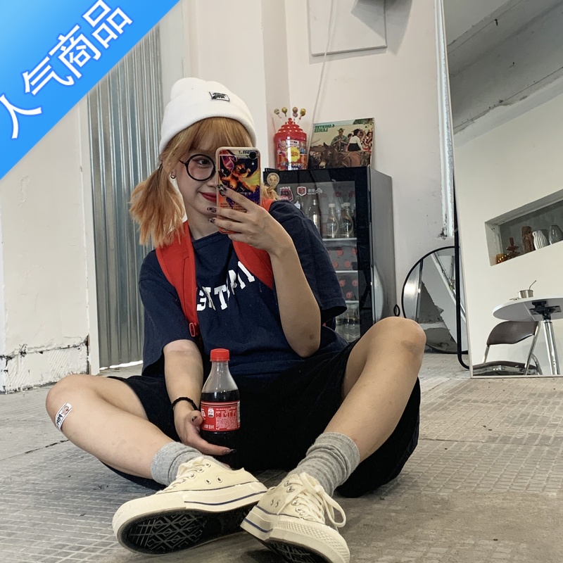 SUNTEK 日系少女甜甜の淡黄奶油帆布鞋复古简约百搭经典学院板鞋高清大图