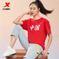特步短袖T恤男女同款新疆棉2021夏季新款运动情侣上衣半袖国潮
