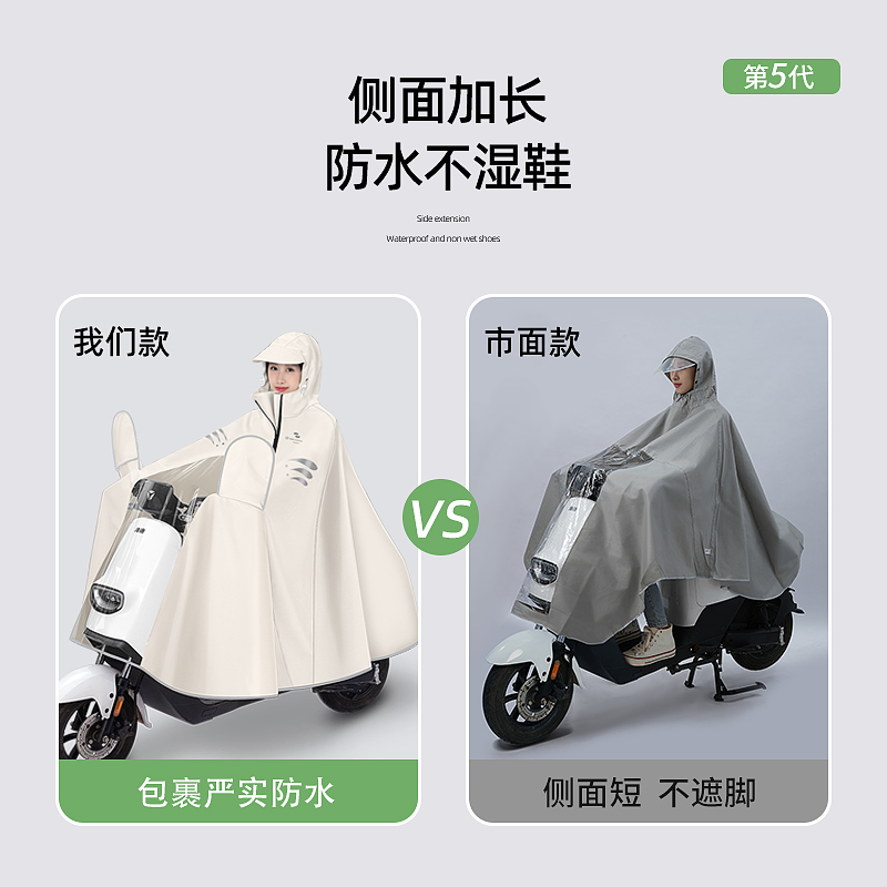 电动车雨衣长款全身防暴雨女款加大加厚成人摩托电瓶车专用雨披男高清大图