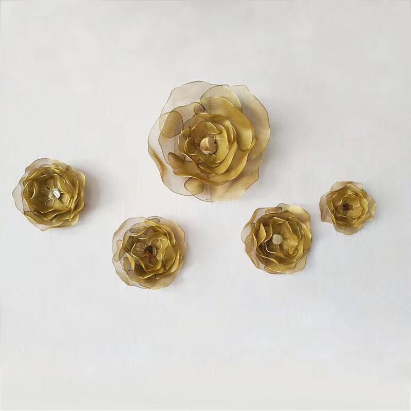 金属网花朵壁饰壁挂立体墙面装饰挂件客厅沙发背景墙软装墙饰直销 三维工匠 35*35CM高清大图