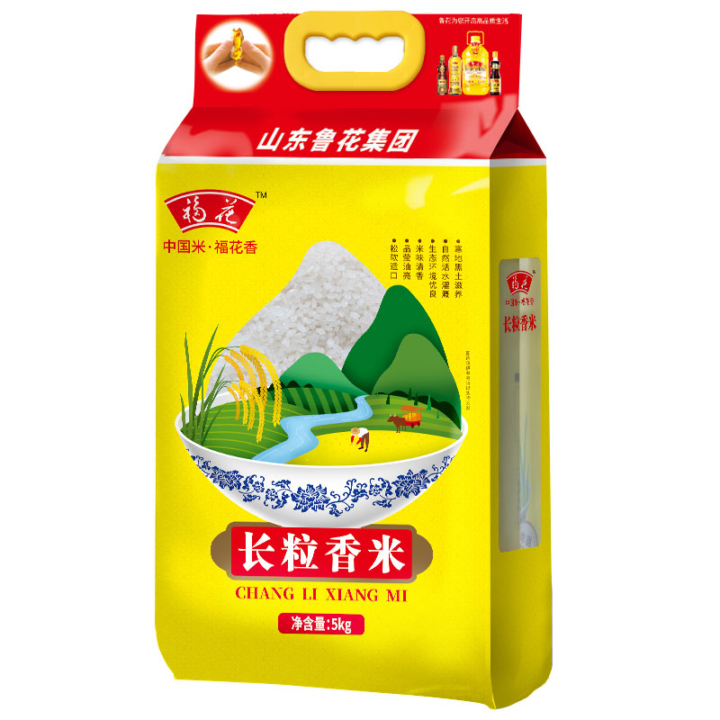 鲁花(福花) 东北大米 长粒香米5kg 闻着清香 入口软弹 后味糯甜高清大图