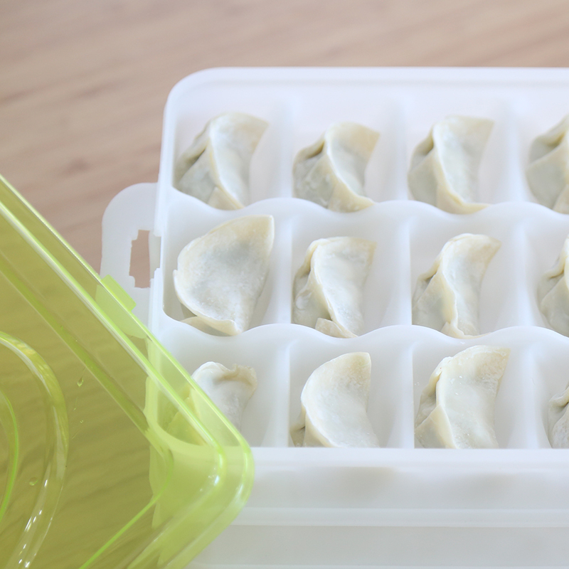 双枪(Suncha)饺子盒 冰箱饺子托非一次性使用餐具厨房塑料收纳盒子 两层多功能收置物盒 DH3012