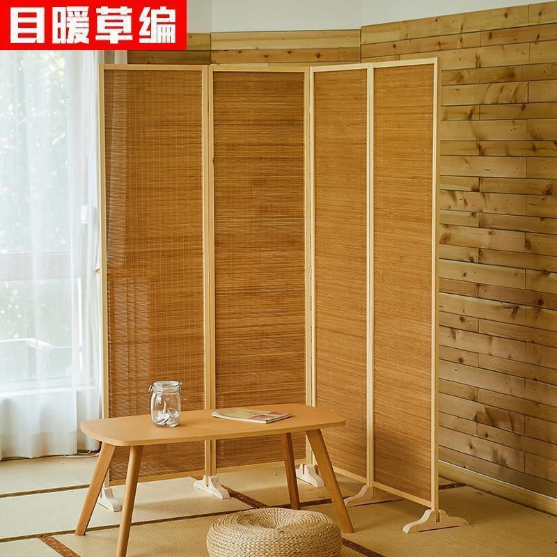森美人屏风移动折屏隔断日式简约现代客厅卧室玄关中式实木竹子屏风 1.8米高*50厘米宽4扇