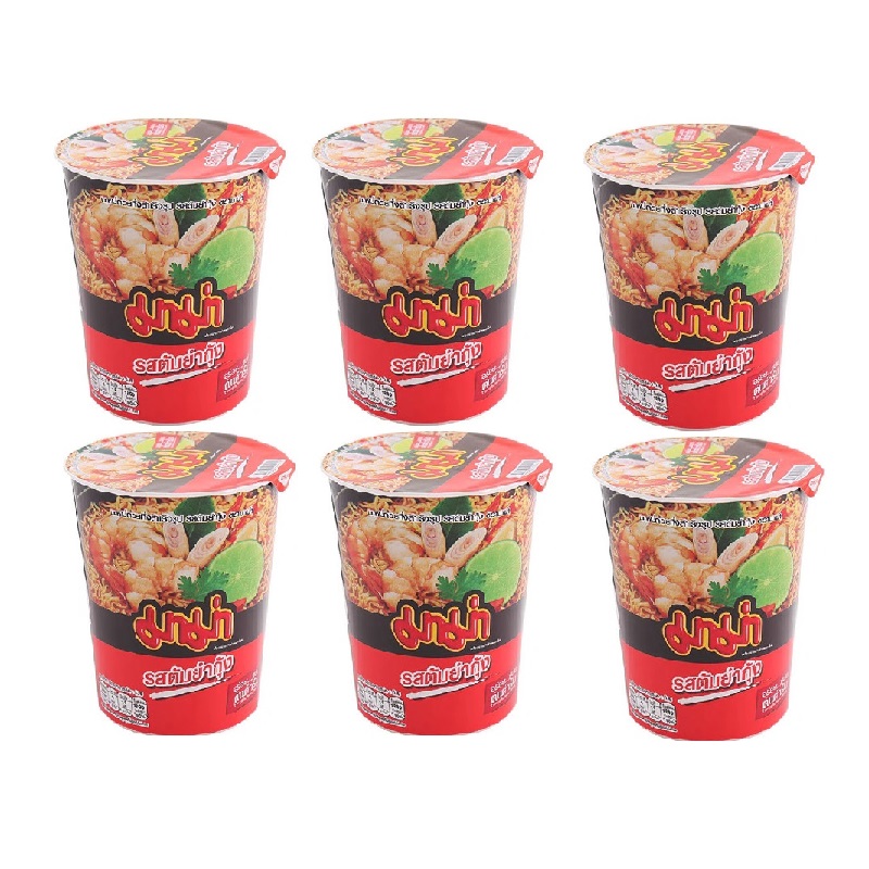 泰国进口泰氏妈妈冬阴功酸辣虾清味杯面60g*6杯高清大图