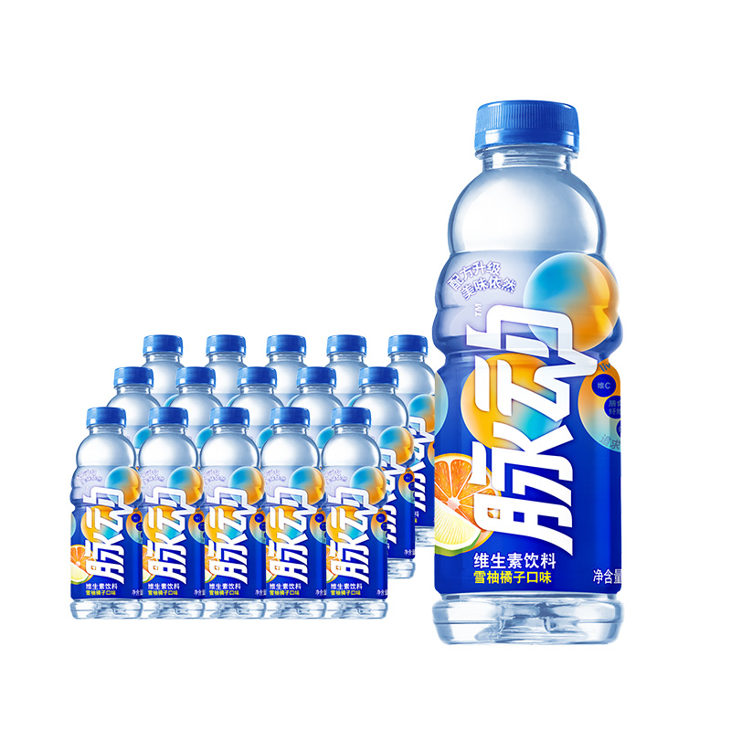 脉动(Mizone) 维生素饮料 雪柚橘子口味 600ml*15瓶 整箱装