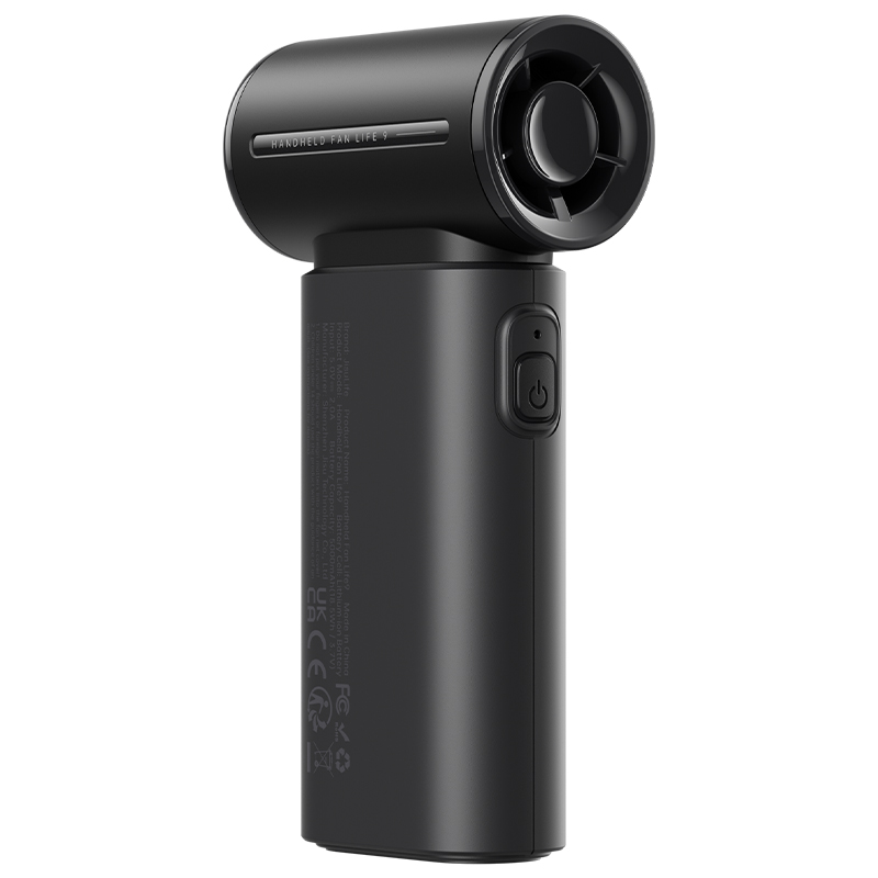 几素风宝手持风扇无叶涡轮电风扇节能充电便携轻音长续航【陨石黑】Handheld Fan Life9 （3600mAh）